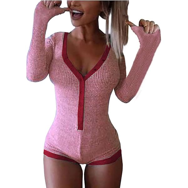 Amazon.com: Womens Sexy Onesie Pajama with Butt Flap Long
